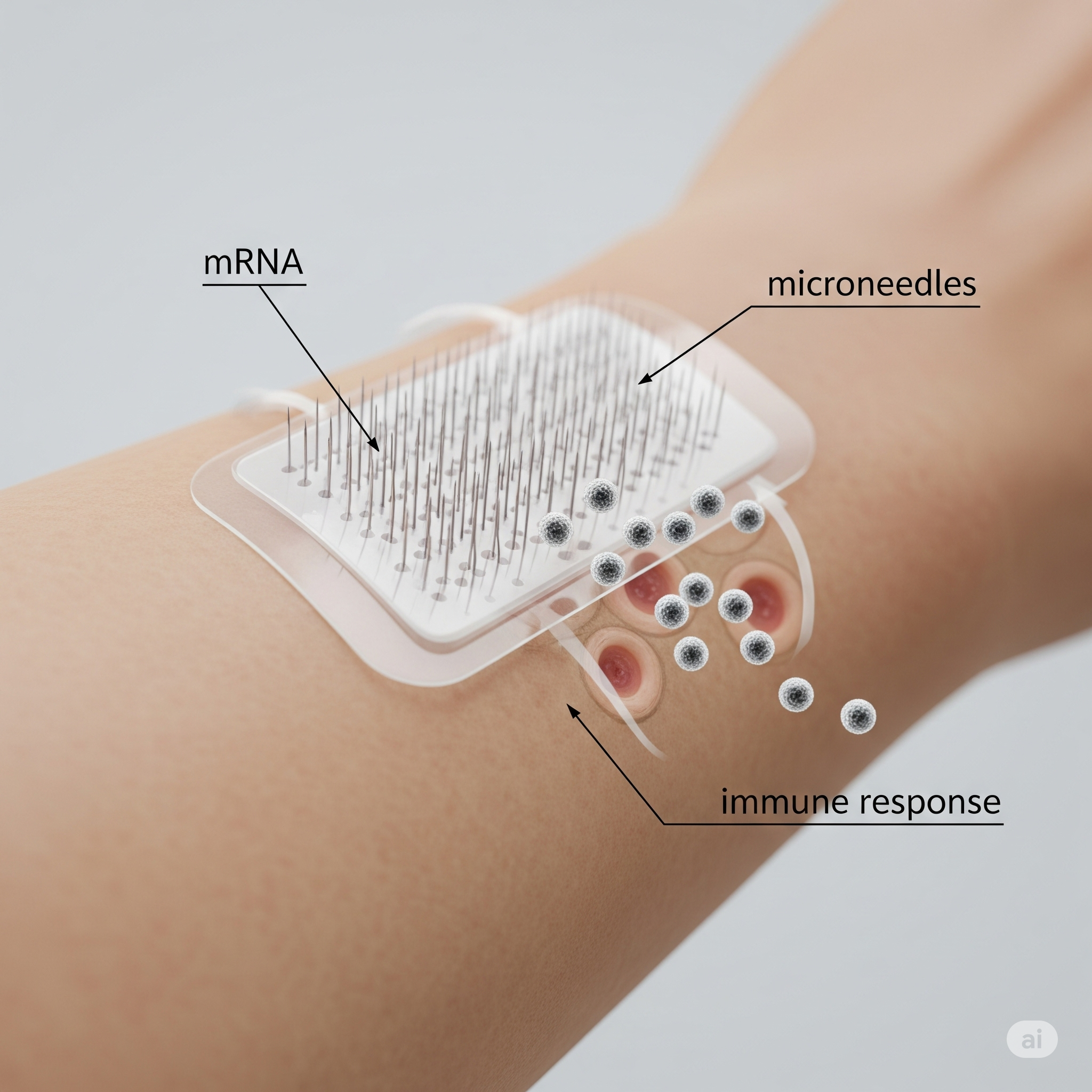 mRNA vaccine patch delivery illustration